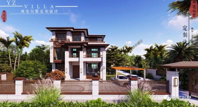 湖南常德劉先生三層新中式別墅設計圖，10.8x12米，感恩母親節