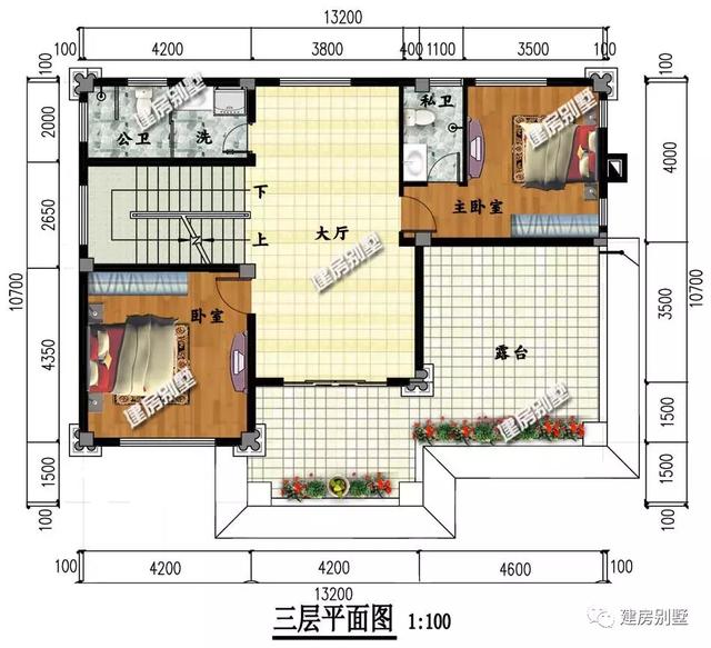 兩款開間13米左右三層別墅設(shè)計(jì)圖，挑空客廳，氣候和生活方式等因素的影響，南方農(nóng)村建的較多