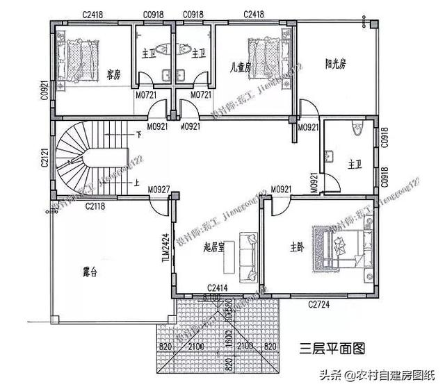 5款帶露臺(tái)設(shè)計(jì)圖的農(nóng)村別墅圖紙，這樣的別墅美景，實(shí)在是一種享受