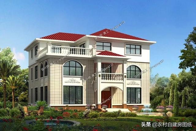 5款帶露臺(tái)設(shè)計(jì)圖的農(nóng)村別墅圖紙，這樣的別墅美景，實(shí)在是一種享受