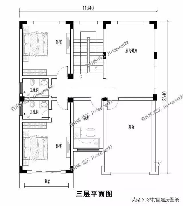 5款帶露臺的農村別墅設計圖，這幾款別墅戶型，都帶有露臺，不管是住家還是度假都值得借鑒。