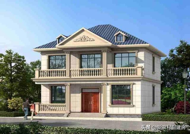 面寬12米農村別墅設計圖，外觀簡約大氣，造價經濟實惠，是農村建房的典范！