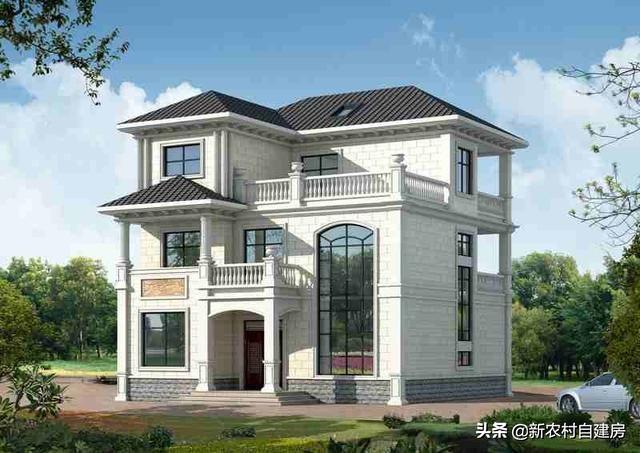 農(nóng)村三層歐式自建房設(shè)計(jì)圖，外觀簡(jiǎn)約大氣、是農(nóng)村建房不錯(cuò)的選擇！