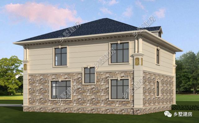 兩層簡歐風(fēng)別墅設(shè)計圖，地下室+挑空客廳，功能齊全，樣式美觀。農(nóng)村自建房中的完美選擇