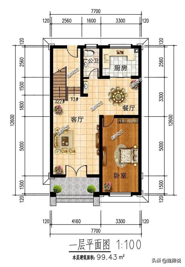 5款三層農村別墅設計圖，都是100平內的小戶型，布局大氣的別墅，是理想鄉村別墅的標配。