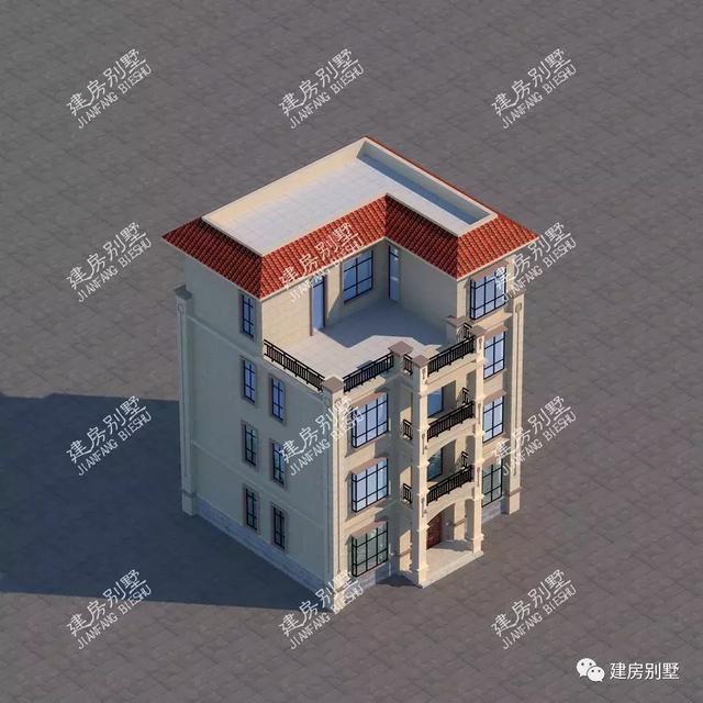 南北通透設(shè)計(jì)的四層農(nóng)村別墅設(shè)計(jì)圖，主體40多萬(wàn)，因?yàn)楝F(xiàn)在各種建房材料價(jià)格上漲較多，算是很經(jīng)濟(jì)的了。