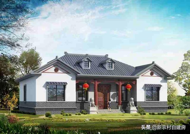 一層農村自建別墅設計圖，一層別墅雖沒有豪華壯觀外觀，但舒適度實用性是高層別墅沒法比的。