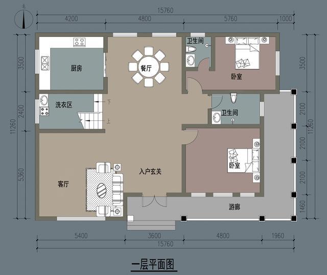 農村自建二層別墅設計圖，5室1廳，內部很寬敞，外觀很漂亮?；氐睫r村老家來居住養老，真的很不錯。