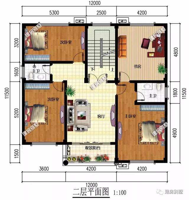 2棟面寬12米的歐式農村自建房設計圖，布局好實在