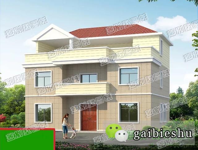 三層簡單農村自建房設計戶型，13×10米造價35萬，外觀簡潔大氣