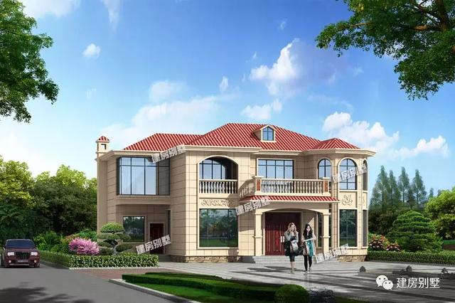 大面寬設(shè)計(jì)的兩棟自建房設(shè)計(jì)圖，第一棟四開間設(shè)計(jì)，第二棟面寬20米。