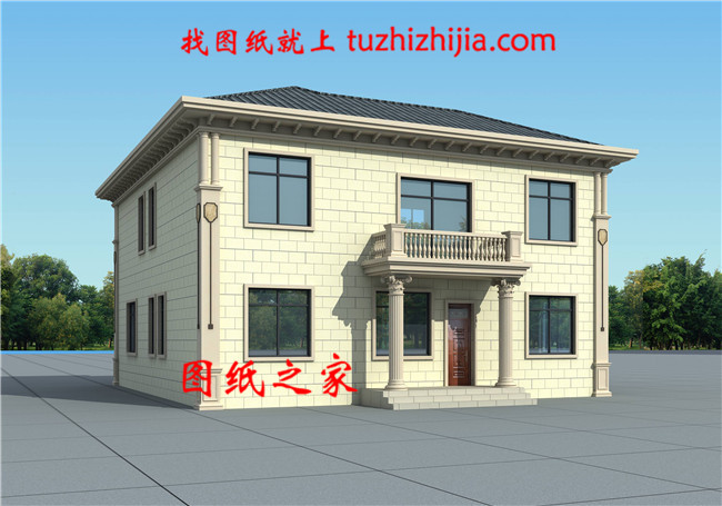 豪華二層別墅設計圖紙及效果圖，帶車庫，歐式別墅方案