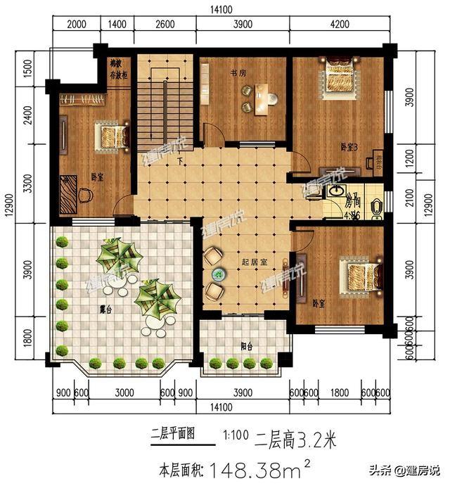 4款帶堂屋+車庫的別墅設計圖，這才是適合農村的好戶型！建棟在老家居住舒適舒心，一百年都不過時。