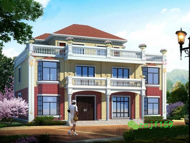 18x12米農村二層半自建別墅設計圖，戶型美觀，造價經濟。