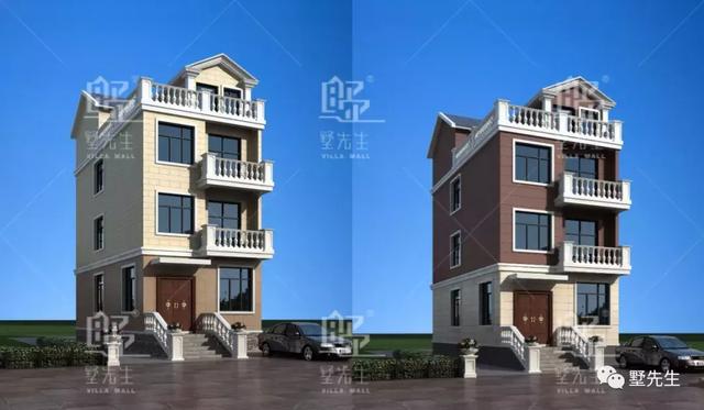 四層歐式自建別墅設計圖，6室4廳3衛1廚1儲物間，臥室基本都是大面積的落地窗，不僅能達到好的采光效果，住起來也提升了舒適