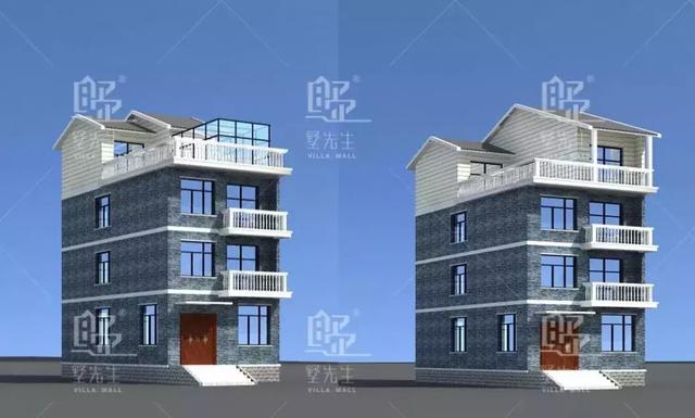 四層歐式自建別墅設計圖，6室4廳3衛1廚1儲物間，臥室基本都是大面積的落地窗，不僅能達到好的采光效果，住起來也提升了舒適