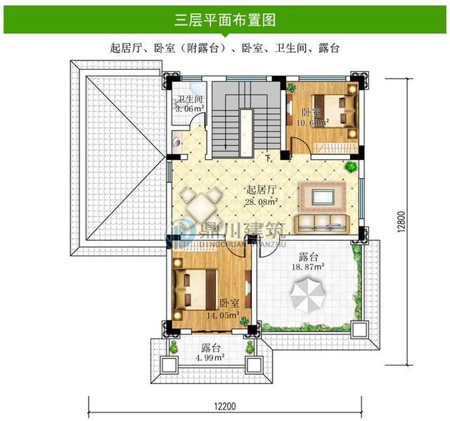 8款復式農村別墅設計圖，開間是農村最常見的12米面寬，看了肯定喜歡！