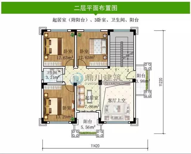 8款復式農村別墅設計圖，開間是農村最常見的12米面寬，看了肯定喜歡！