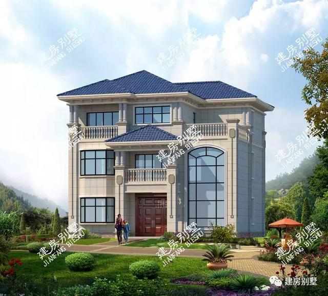 簡歐式風格的兩棟農村自建房設計圖，主體30多萬，簡約實用