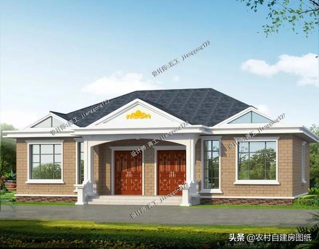 一層雙拼別墅設(shè)計圖，兩戶三十萬四間房，可養(yǎng)老可度假