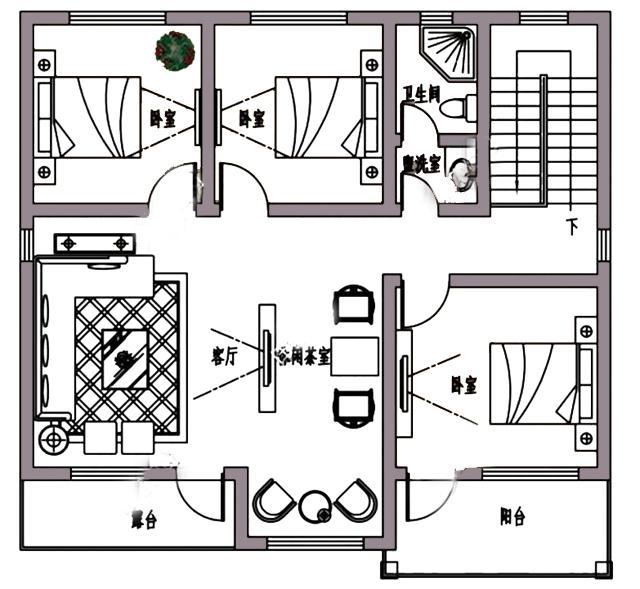 5棟農(nóng)村簡(jiǎn)約二層自建別墅設(shè)計(jì)圖，溫馨舒適，未來(lái)適合養(yǎng)老