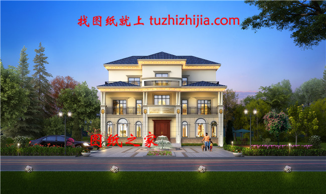 獨棟別墅戶型圖帶外觀效果圖，三層別墅設計方案推薦