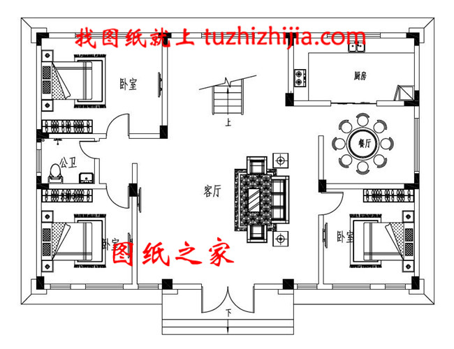 獨棟別墅戶型圖帶外觀效果圖，三層別墅設計方案推薦