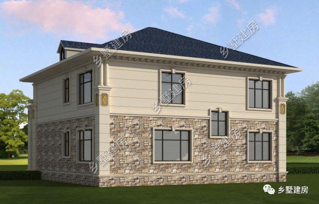 兩層簡歐風別墅設計圖，地下室+挑空客廳，不僅僅只是實用，美觀度也很高。農村自建房中的完美選擇