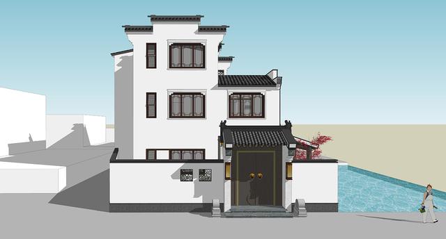 江西吉安別墅項目概況：中式別墅設計圖，占地140平左右