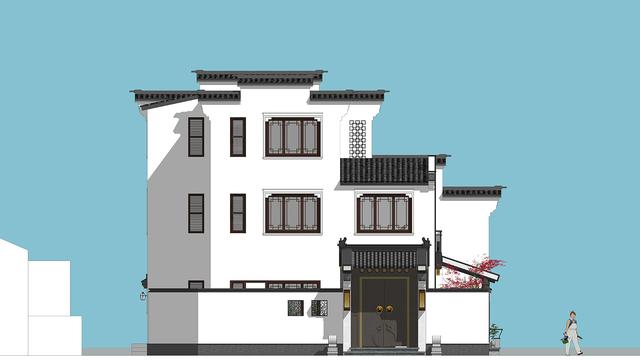 江西吉安別墅項目概況：中式別墅設計圖，占地140平左右