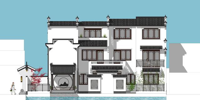 江西吉安別墅項目概況：中式別墅設計圖，占地140平左右