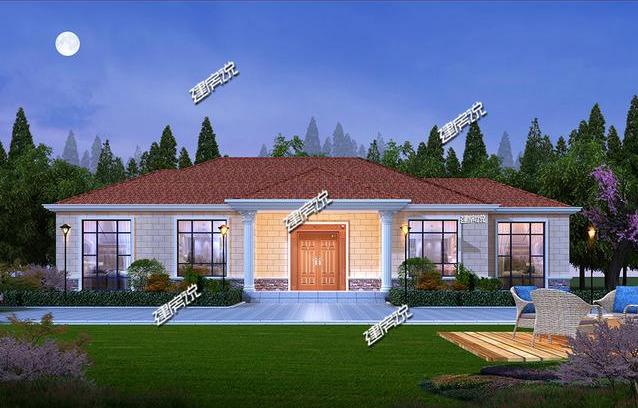 5款漂亮的一層別墅設計圖，18萬起建一棟，圖紙收藏好