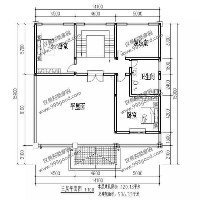 14.1X15.9米三層別墅設計圖，回老家蓋一棟房子，過向往的生活