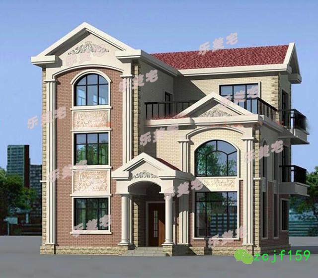 100平米左右農村三層別墅房屋住宅設計圖，本戶型外形清新簡潔，內部的空間規劃緊湊，簡單易建