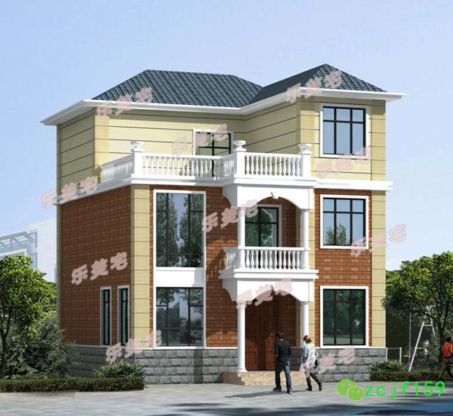 100平米左右農村三層別墅房屋住宅設計圖，本戶型外形清新簡潔，內部的空間規劃緊湊，簡單易建