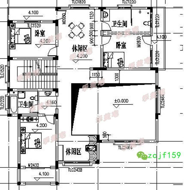 14x17米帶復式挑空客廳農村三層別墅設計圖，空間設計合理，帶多個休閑娛樂室，可帶多個親朋好友一起娛樂，一起享受休閑的假