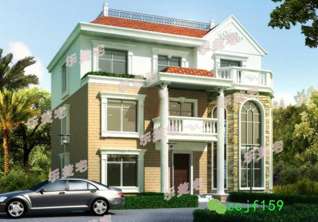 14x17米帶復式挑空客廳農村三層別墅設計圖，空間設計合理，帶多個休閑娛樂室，可帶多個親朋好友一起娛樂，一起享受休閑的假