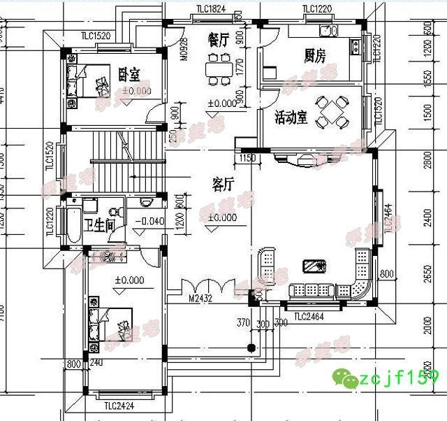 14x17米帶復式挑空客廳農村三層別墅設計圖，空間設計合理，帶多個休閑娛樂室，可帶多個親朋好友一起娛樂，一起享受休閑的假