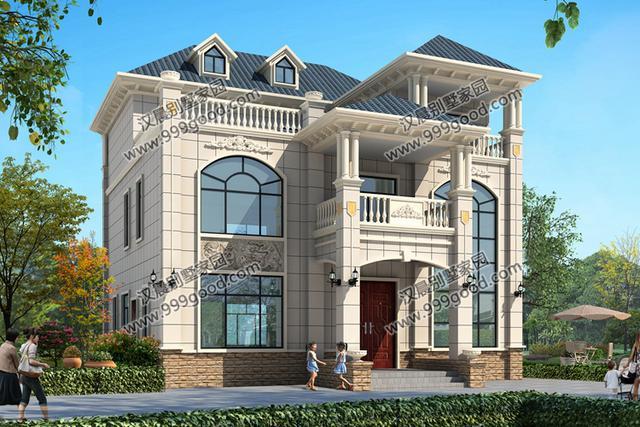 14.1X15.9米三層別墅設(shè)計圖，冷不要緊，我有炕！