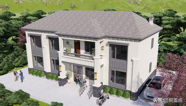 新中式別墅設計圖，平面布局十分規整，符合業主要求和家人的使用習慣