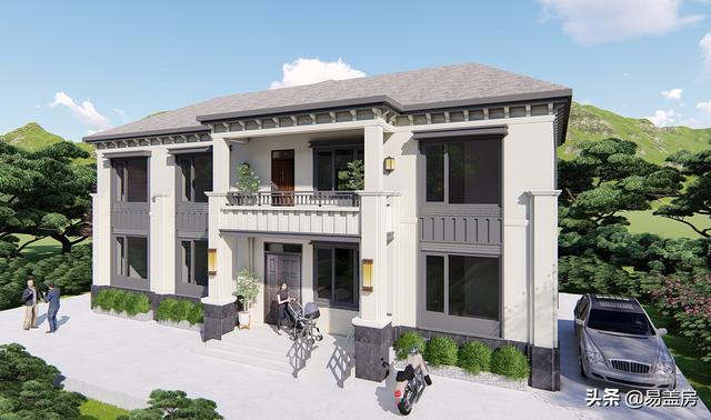 新中式別墅設計圖，平面布局十分規整，符合業主要求和家人的使用習慣