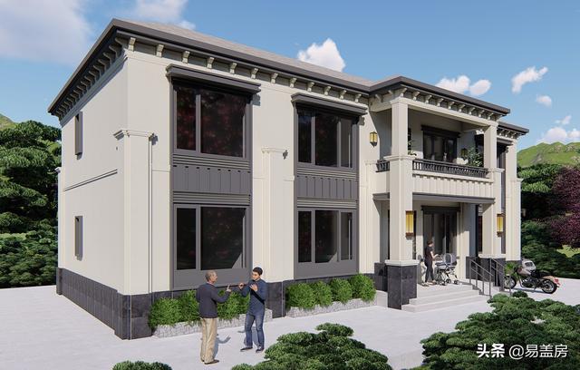 新中式別墅設計圖，平面布局十分規整，符合業主要求和家人的使用習慣