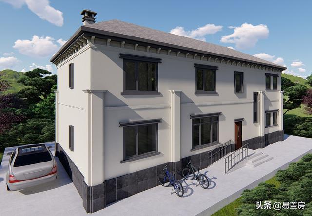 新中式別墅設計圖，平面布局十分規整，符合業主要求和家人的使用習慣