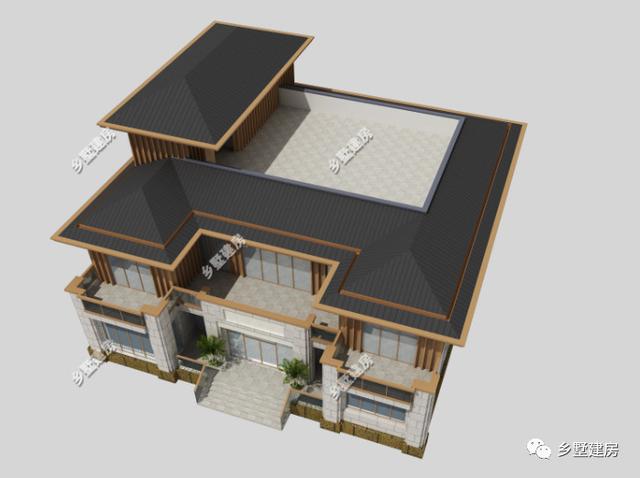 帶挑空客廳+電梯三層別墅設計圖，豪到人人都說好！充分的顯示主人的身份地位等。