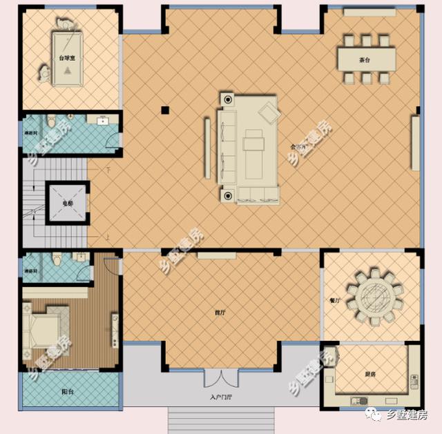 帶挑空客廳+電梯三層別墅設計圖，豪到人人都說好！充分的顯示主人的身份地位等。