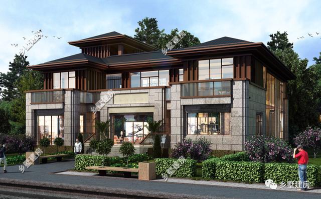 介紹一款非常豪華的農村自建別墅設計圖，領略下自建別墅的豪氣