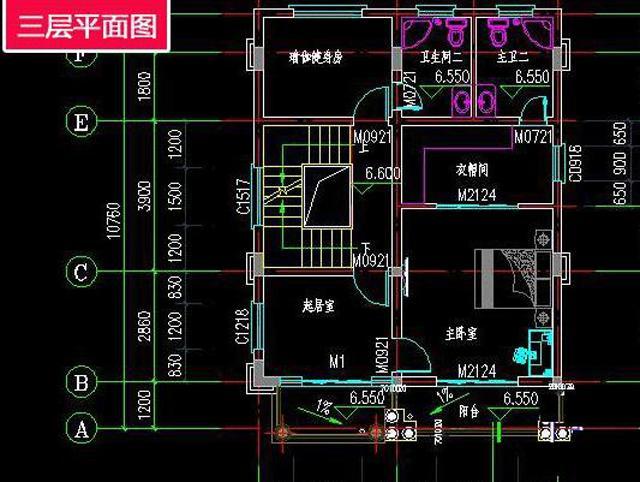 8x11米四層農村自建別墅設計圖，框架結構 主體造價：40-45萬