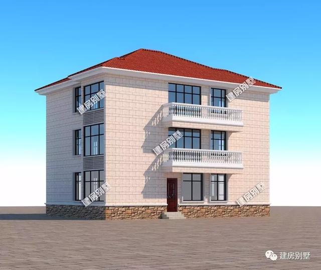 開間12米左右的三層自建房設計圖，戶型周正，能滿足基本生活需要