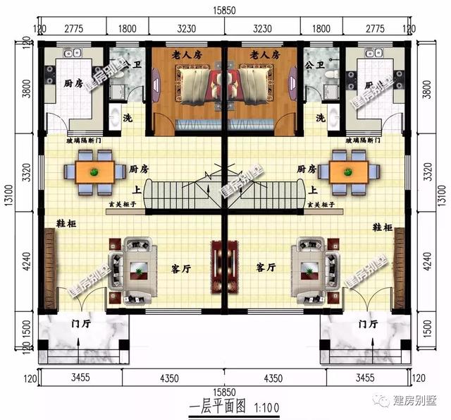 兩款造價(jià)35萬(wàn)左右雙拼別墅設(shè)計(jì)圖，經(jīng)濟(jì)實(shí)用