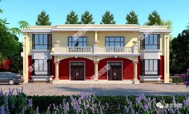 主體30多萬的農村雙拼別墅設計圖，雙拼戶型會節省不少錢，且房子建出來照樣美觀。